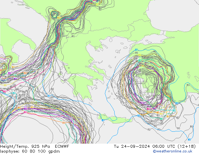 Height/Temp. 925 hPa ECMWF Ter 24.09.2024 06 UTC