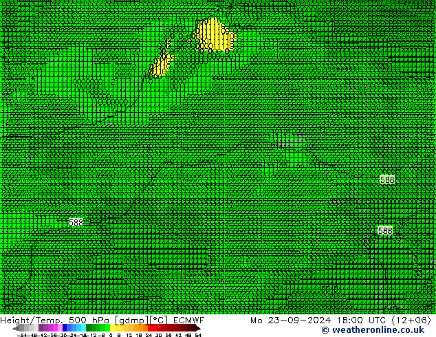 Height/Temp. 500 гПа ECMWF пн 23.09.2024 18 UTC