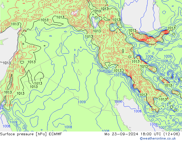 Atmosférický tlak ECMWF Po 23.09.2024 18 UTC