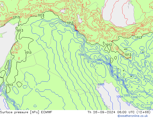 Surface pressure ECMWF Th 26.09.2024 06 UTC