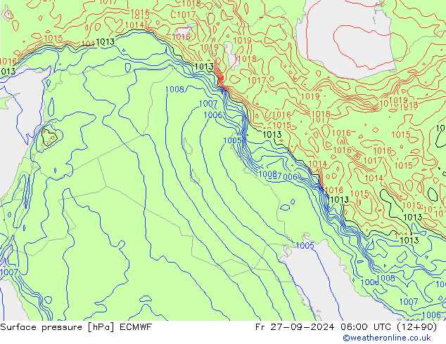 pression de l'air ECMWF ven 27.09.2024 06 UTC