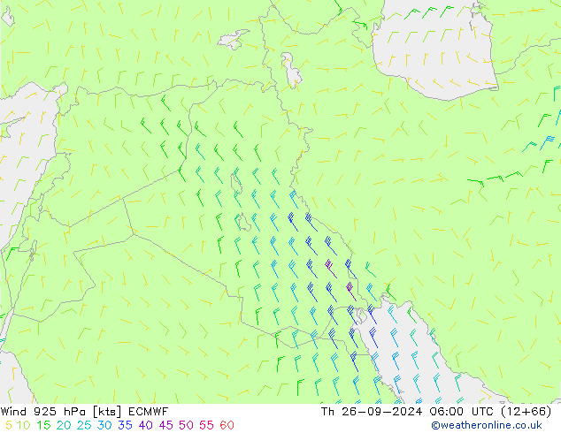 Wind 925 hPa ECMWF do 26.09.2024 06 UTC