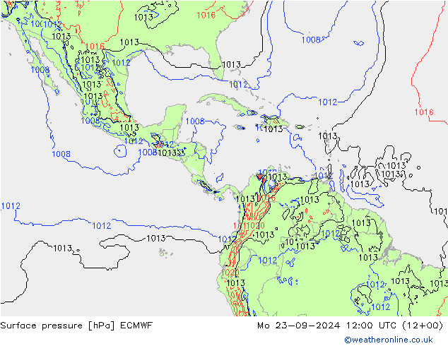 Luchtdruk (Grond) ECMWF ma 23.09.2024 12 UTC