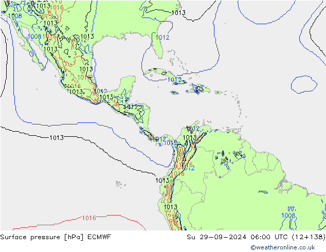 Pressione al suolo ECMWF dom 29.09.2024 06 UTC