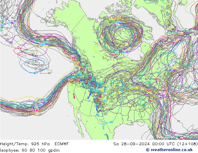 Height/Temp. 925 hPa ECMWF Sa 28.09.2024 00 UTC