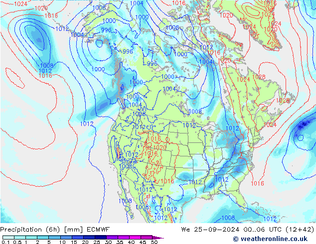 opad (6h) ECMWF śro. 25.09.2024 06 UTC