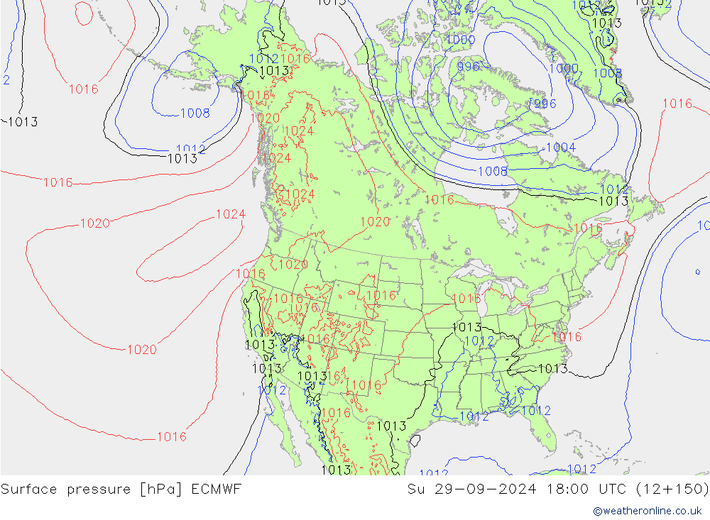 Yer basıncı ECMWF Paz 29.09.2024 18 UTC