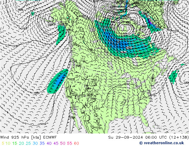  925 hPa ECMWF  29.09.2024 06 UTC