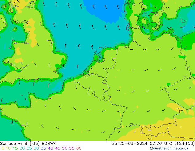 Bodenwind ECMWF Sa 28.09.2024 00 UTC