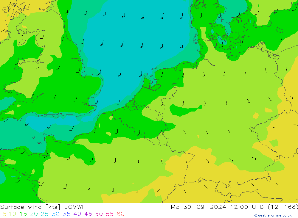 Vent 10 m ECMWF lun 30.09.2024 12 UTC