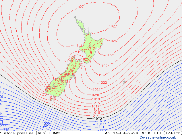 Pressione al suolo ECMWF lun 30.09.2024 00 UTC