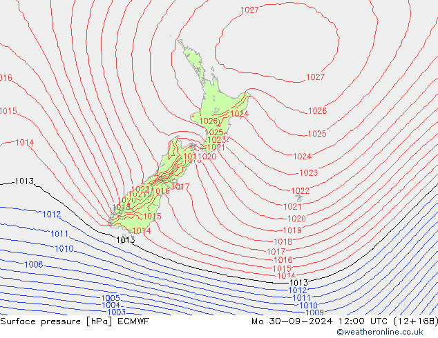 Pressione al suolo ECMWF lun 30.09.2024 12 UTC