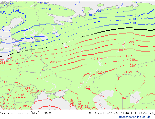 Yer basıncı ECMWF Pzt 07.10.2024 00 UTC