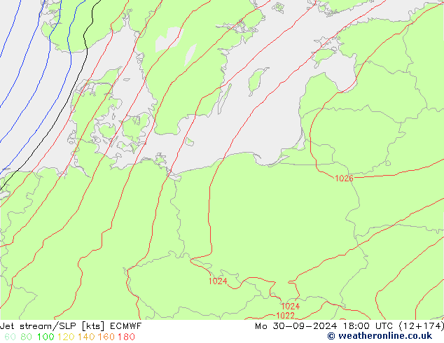 Jet stream ECMWF Seg 30.09.2024 18 UTC