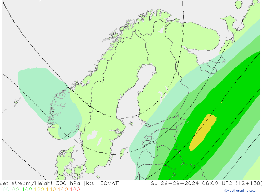 Jet stream/Height 300 hPa ECMWF Su 29.09.2024 06 UTC