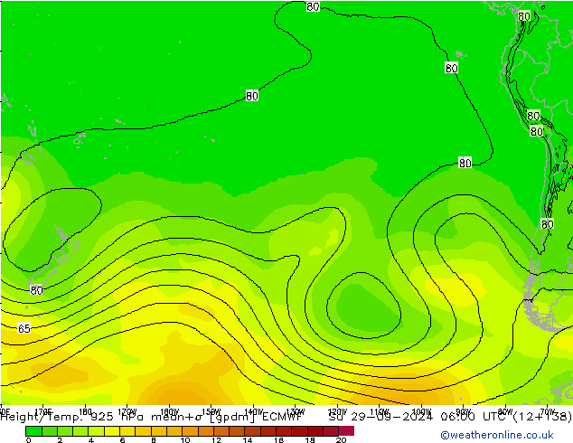 Height/Temp. 925 hPa ECMWF Ne 29.09.2024 06 UTC