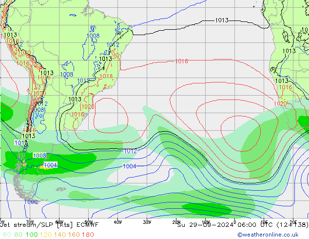 Jet Akımları/SLP ECMWF Paz 29.09.2024 06 UTC