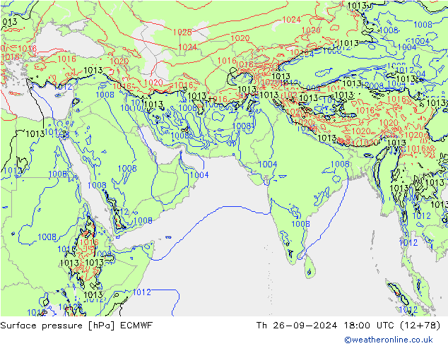 Yer basıncı ECMWF Per 26.09.2024 18 UTC