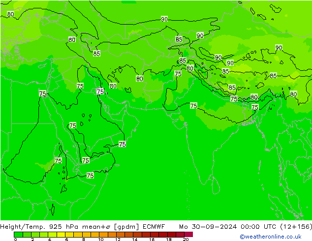 Height/Temp. 925 hPa ECMWF lun 30.09.2024 00 UTC