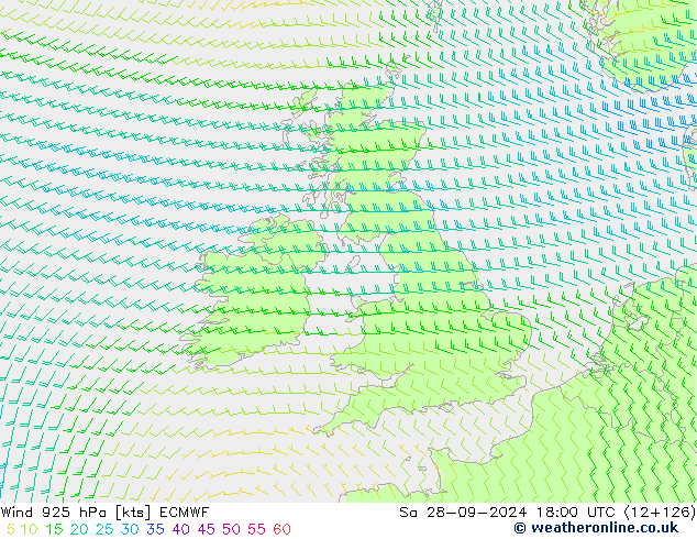  925 hPa ECMWF  28.09.2024 18 UTC