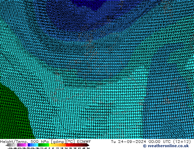 Height/Temp. 500 гПа ECMWF вт 24.09.2024 00 UTC