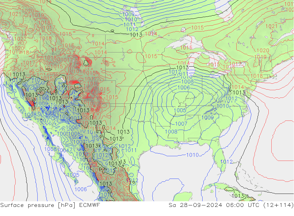 Atmosférický tlak ECMWF So 28.09.2024 06 UTC