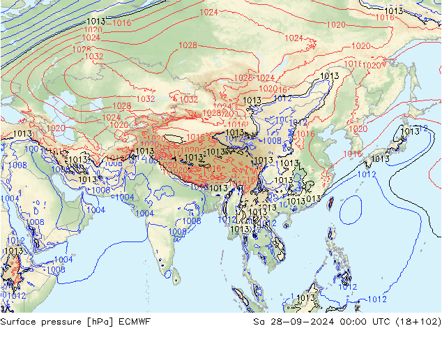 Yer basıncı ECMWF Cts 28.09.2024 00 UTC