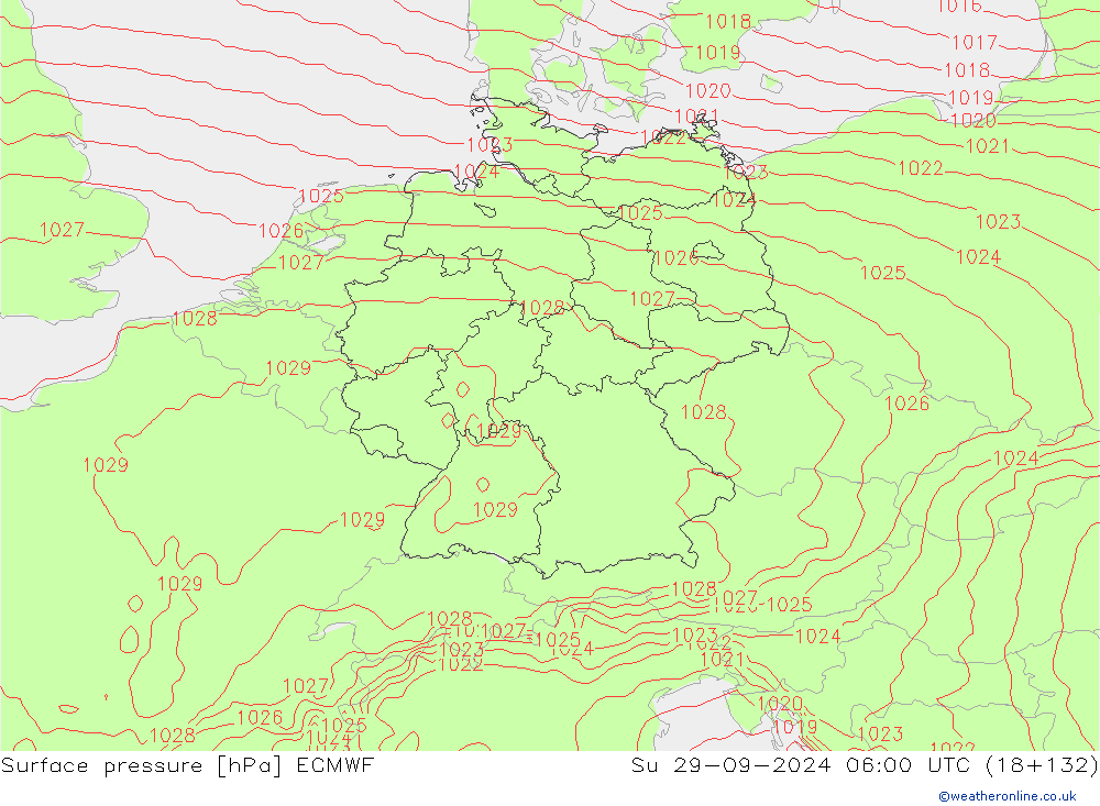 Surface pressure ECMWF Su 29.09.2024 06 UTC