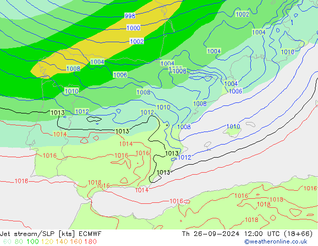 Jet Akımları/SLP ECMWF Per 26.09.2024 12 UTC