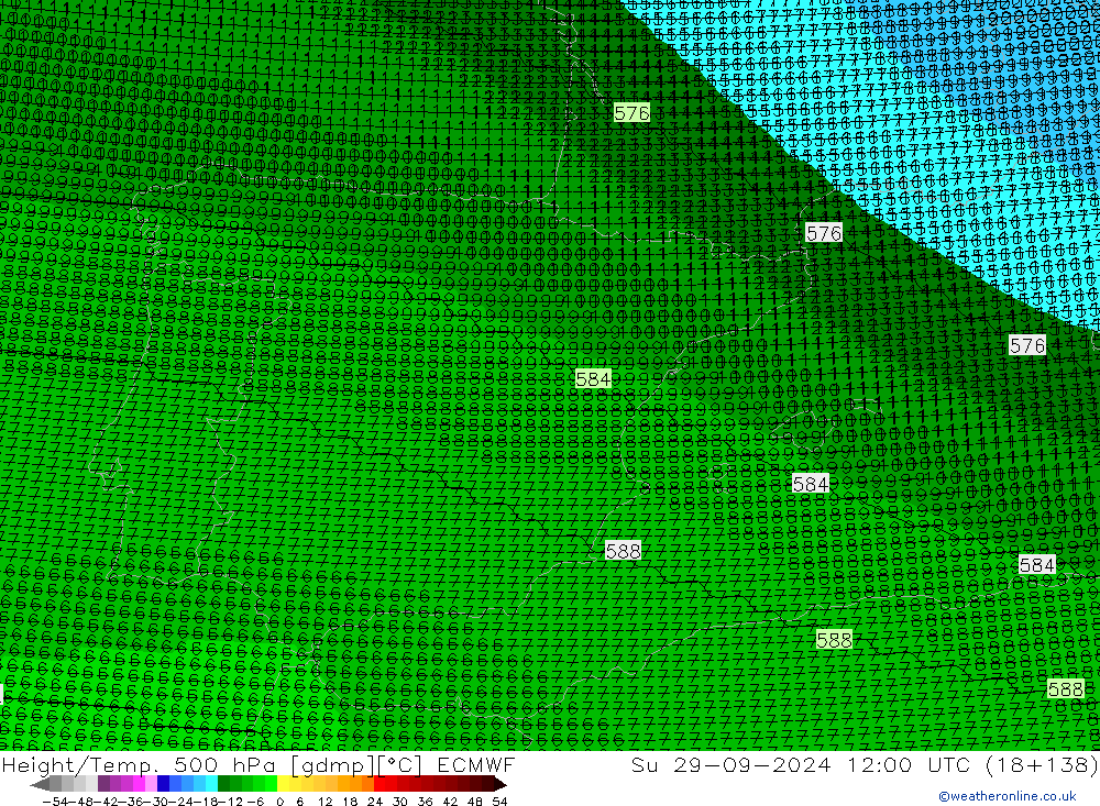 Géop./Temp. 500 hPa ECMWF dim 29.09.2024 12 UTC