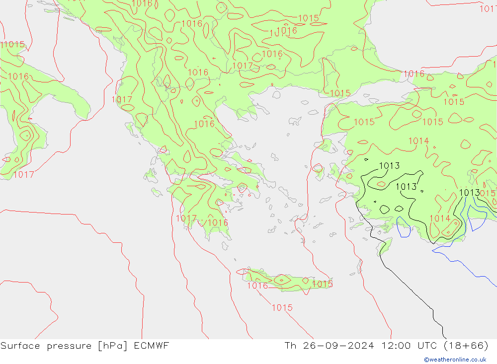 Luchtdruk (Grond) ECMWF do 26.09.2024 12 UTC