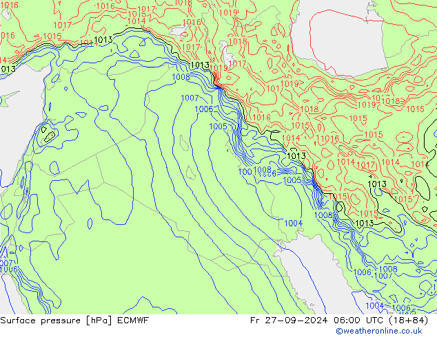 pression de l'air ECMWF ven 27.09.2024 06 UTC