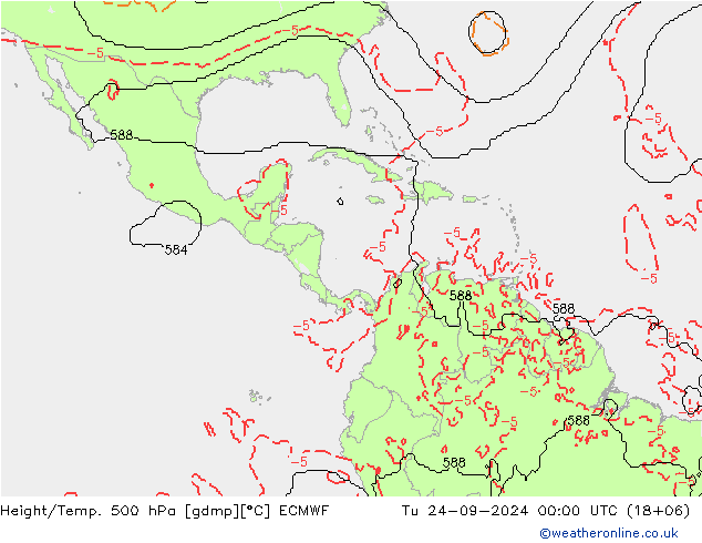 Géop./Temp. 500 hPa ECMWF mar 24.09.2024 00 UTC