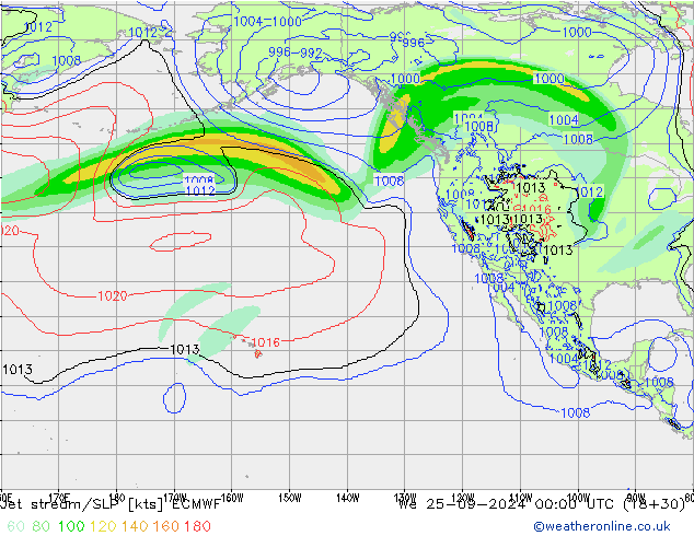 Jet stream/SLP ECMWF We 25.09.2024 00 UTC