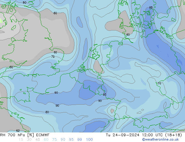 Humedad rel. 700hPa ECMWF mar 24.09.2024 12 UTC