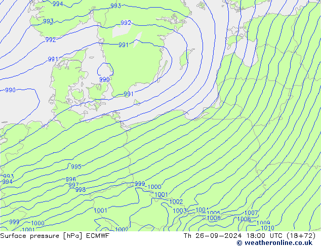 Luchtdruk (Grond) ECMWF do 26.09.2024 18 UTC