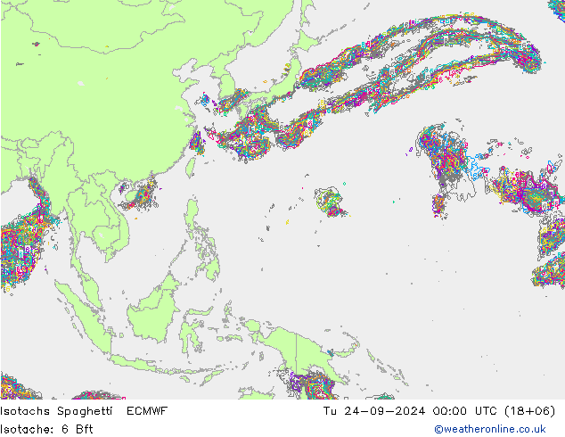 Isotachen Spaghetti ECMWF Di 24.09.2024 00 UTC