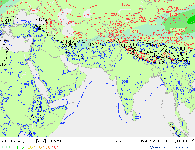 Corrente a getto ECMWF dom 29.09.2024 12 UTC