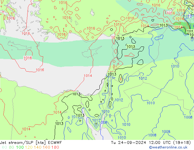 Corriente en chorro ECMWF mar 24.09.2024 12 UTC