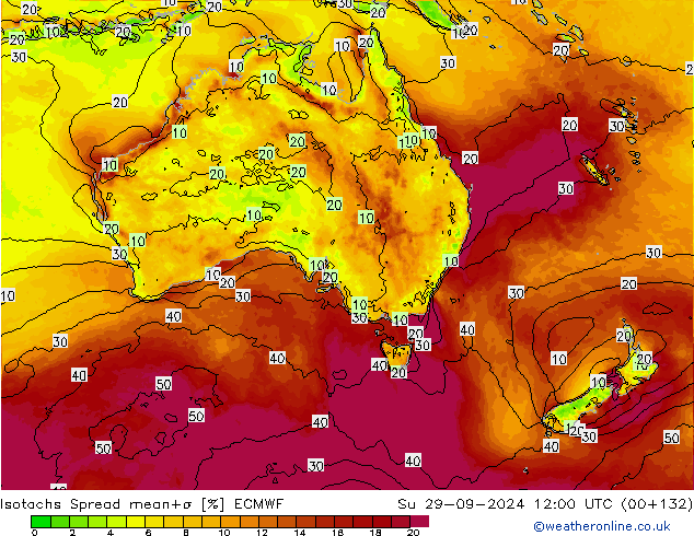 Isotachs Spread ECMWF Su 29.09.2024 12 UTC