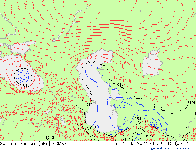 Presión superficial ECMWF mar 24.09.2024 06 UTC