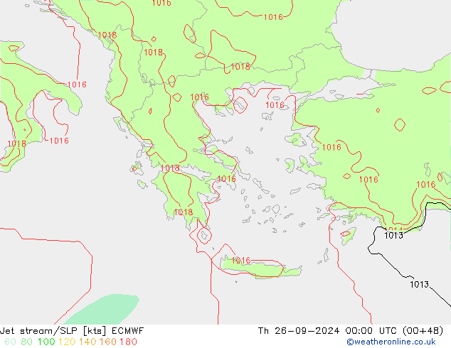 Prąd strumieniowy ECMWF czw. 26.09.2024 00 UTC