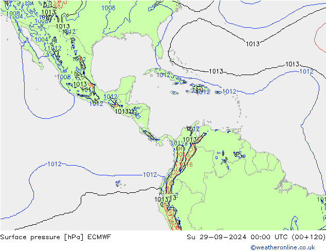 приземное давление ECMWF Вс 29.09.2024 00 UTC