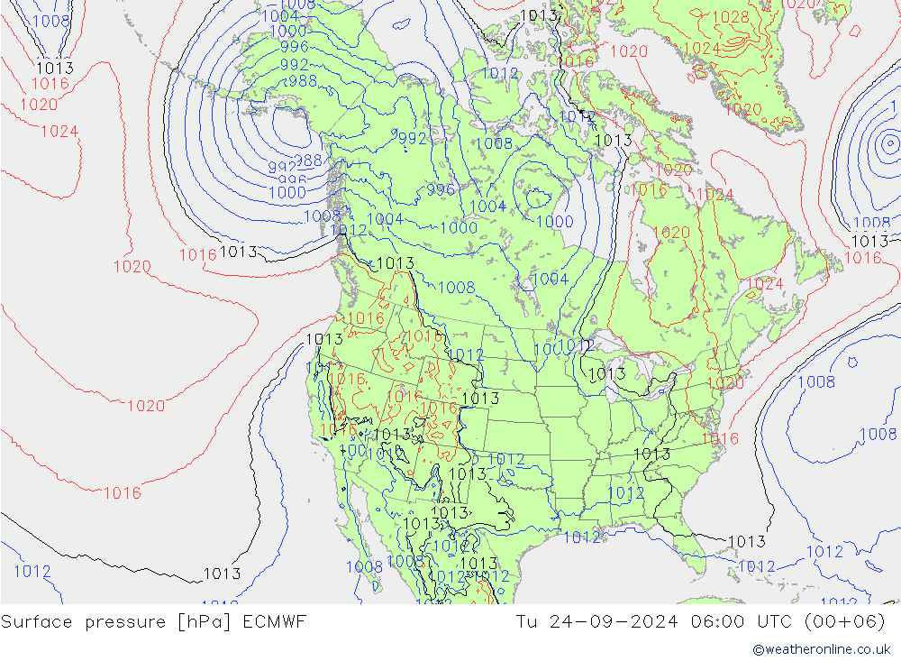 Surface pressure ECMWF Tu 24.09.2024 06 UTC