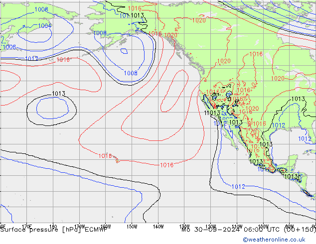 Surface pressure ECMWF Mo 30.09.2024 06 UTC