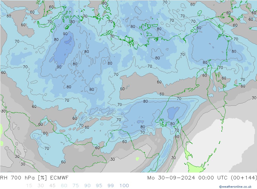 RV 700 hPa ECMWF ma 30.09.2024 00 UTC