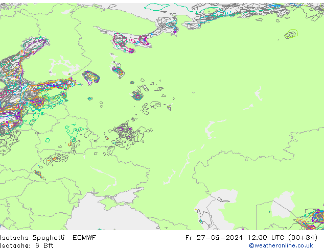 Isotachs Spaghetti ECMWF Fr 27.09.2024 12 UTC