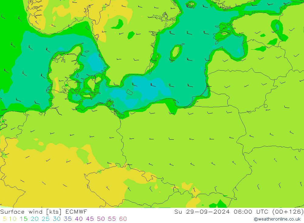 Surface wind ECMWF Su 29.09.2024 06 UTC