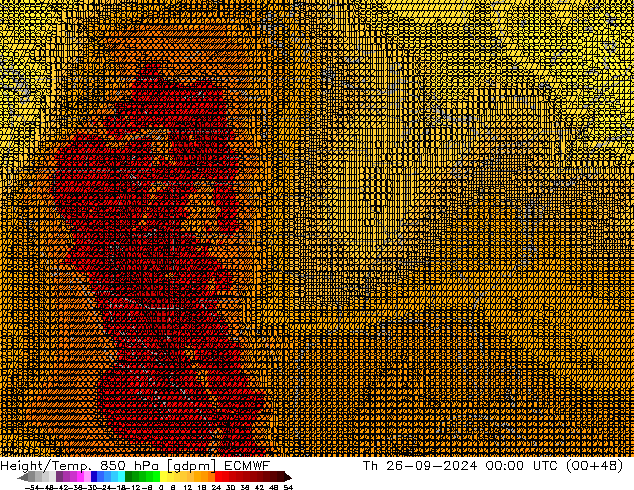 Height/Temp. 850 hPa ECMWF Čt 26.09.2024 00 UTC