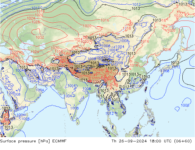 ciśnienie ECMWF czw. 26.09.2024 18 UTC